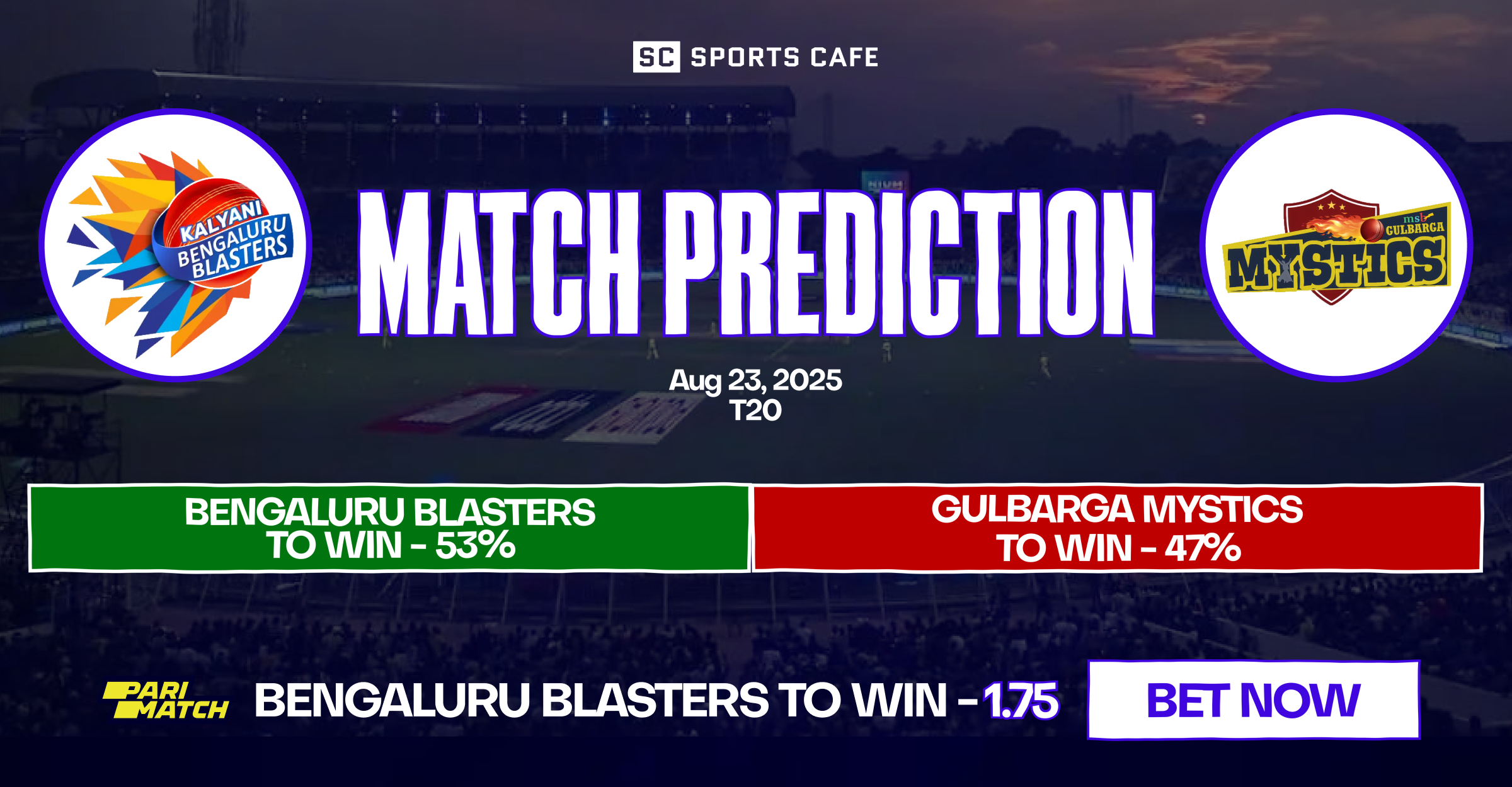 Bengaluru Blasters vs Gulbarga Mystics